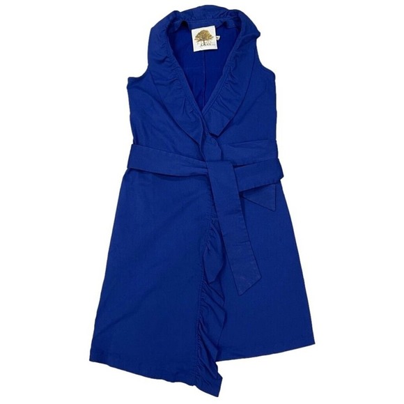 Missy Robertson Dresses & Skirts - Missy Robertson by Southern Fashion House Dress Medium Blue Ruffle Wrap Dress